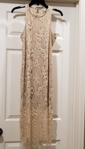 Tan lace summer dress